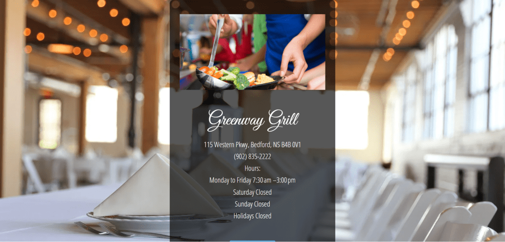 Greenway Grill one page website